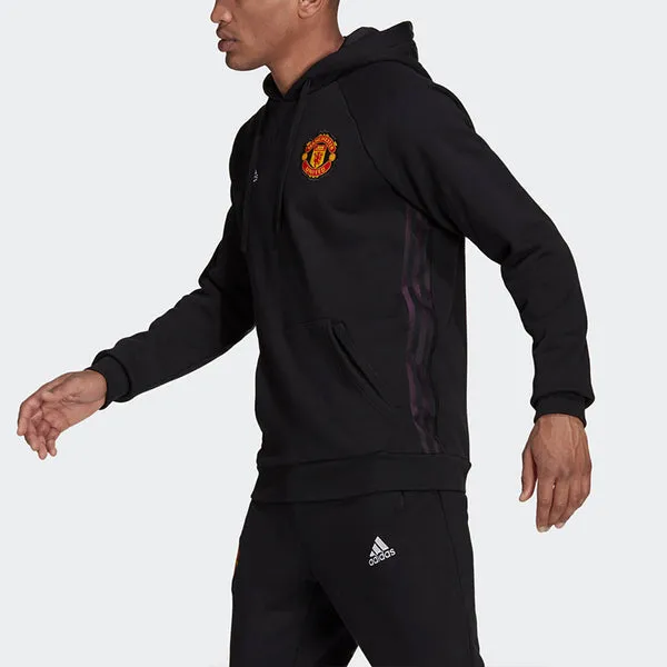 adidas Manchester United Embroidered team logo Soccer/Football Sports Black sweatshirt, black