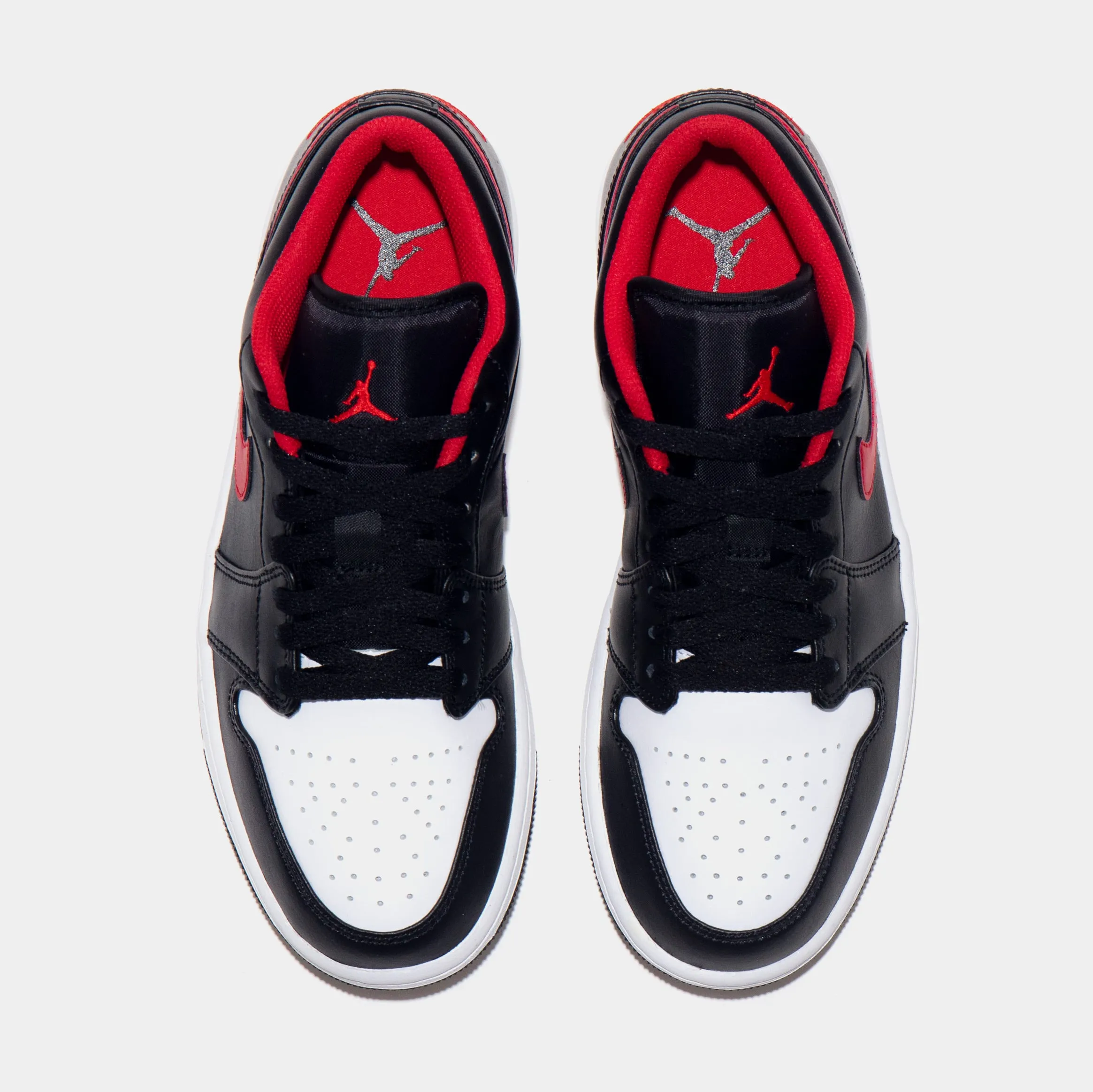 Air Jordan 1 Low White Toe Mens Lifestyle Shoes (Black/Red)