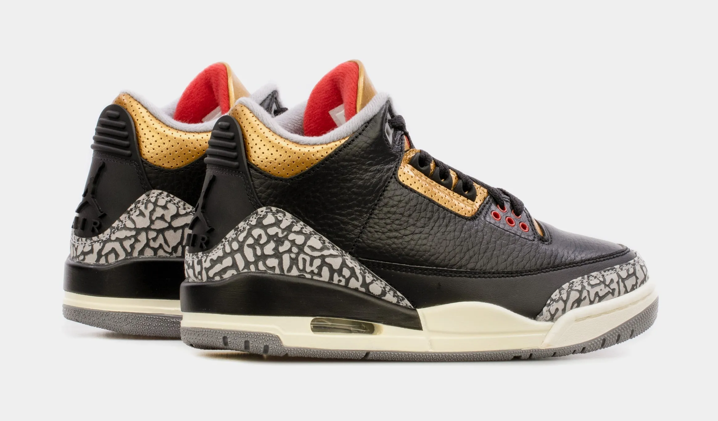 Air Jordan 3 Retro Black Gold Womens Lifestyle Shoes (Black/Brown) Free Shipping