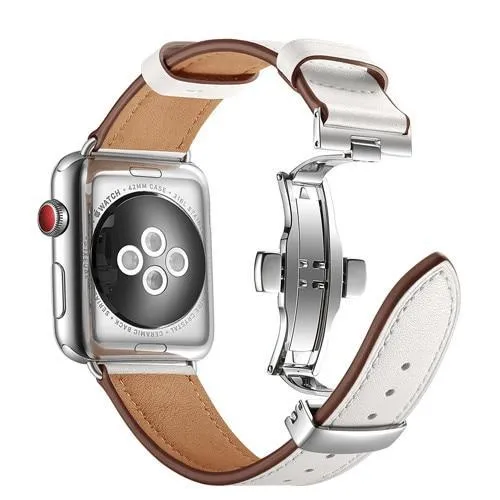 Apple Watch Band Genuine Leather Rose Gold Connectors