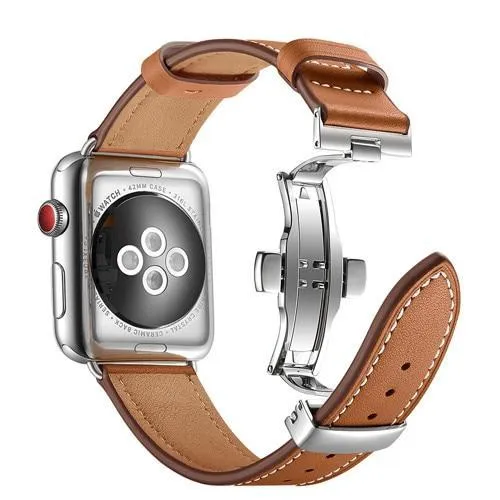 Apple Watch Band Genuine Leather Rose Gold Connectors