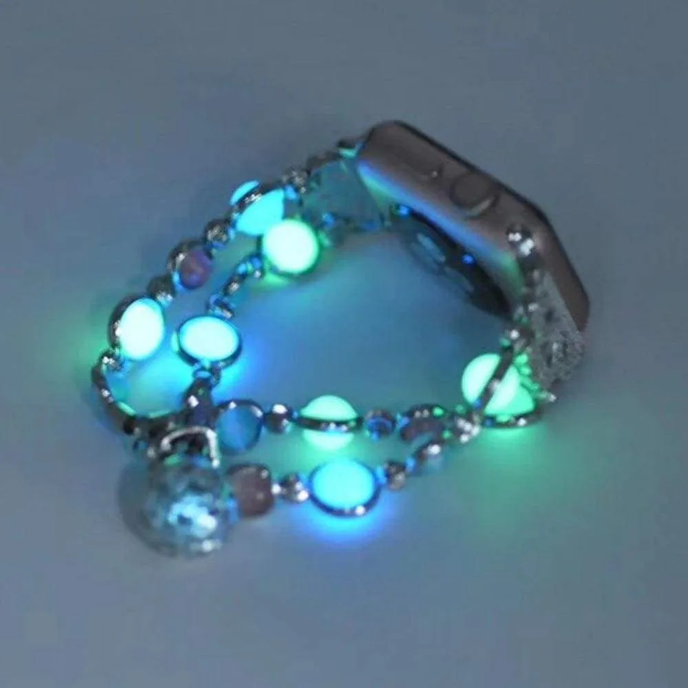 Apple Watch Band, Ladies Beaded Luminous Glow in Dark