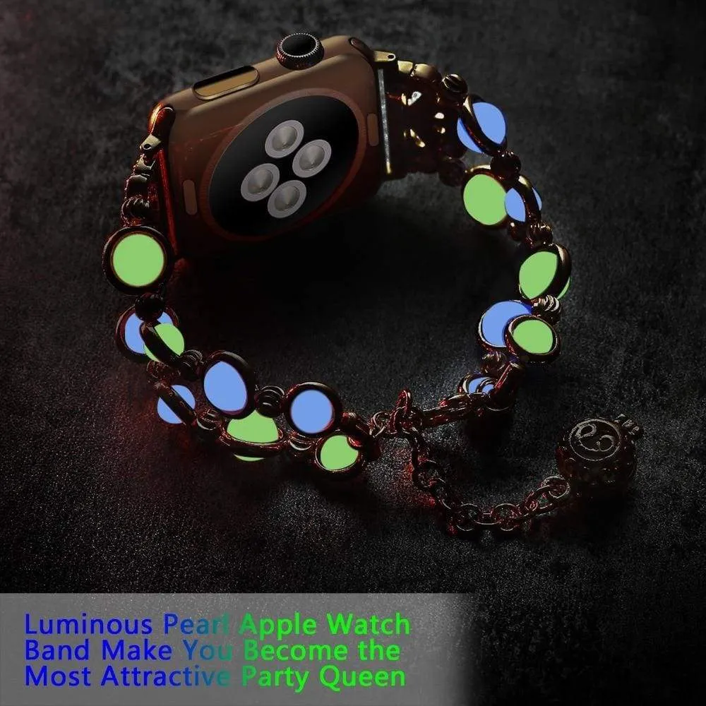 Apple Watch Band, Ladies Beaded Luminous Glow in Dark