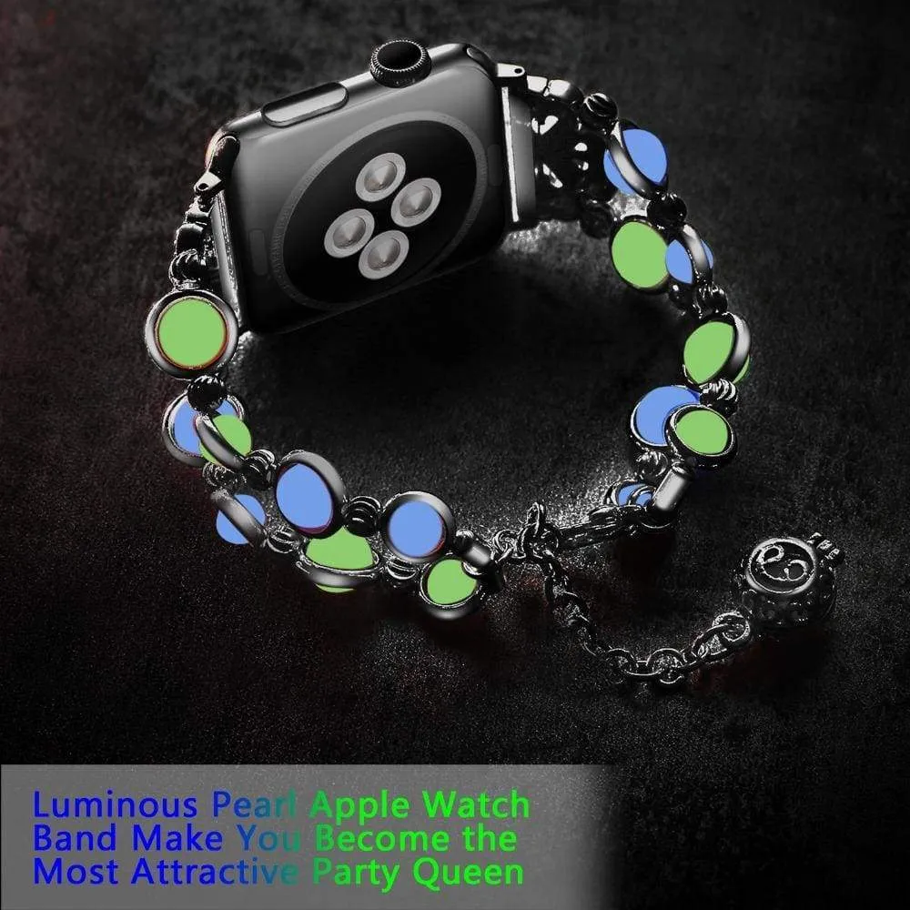 Apple Watch Band, Ladies Beaded Luminous Glow in Dark