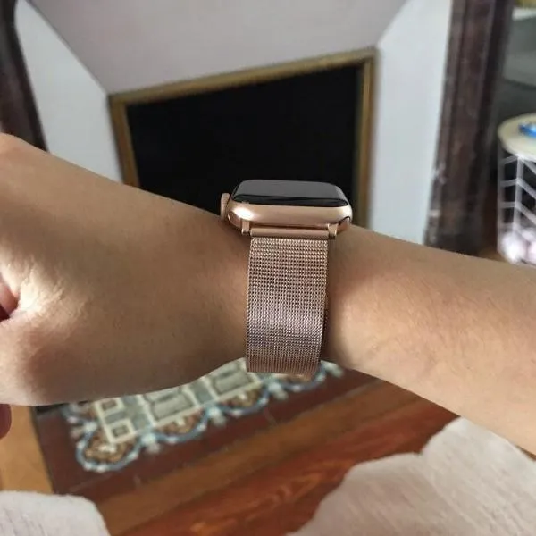 Apple Watch Band Milanese Mesh Sleek Loop Steel Watchband w Buckle 7 6