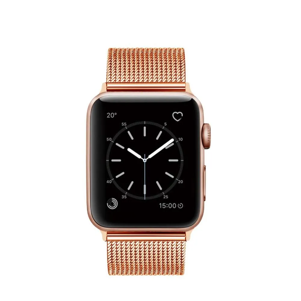 Apple Watch Band Milanese Mesh Sleek Loop Steel Watchband w Buckle 7 6