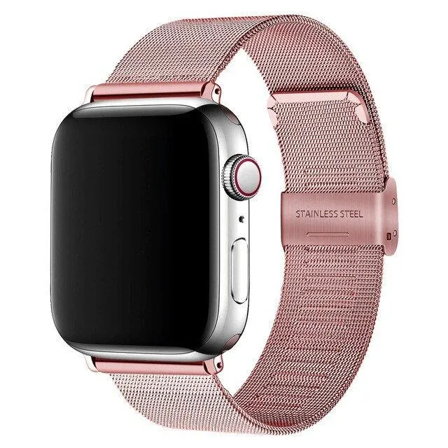 Apple Watch Band Milanese Mesh Sleek Loop Steel Watchband w Buckle 7 6