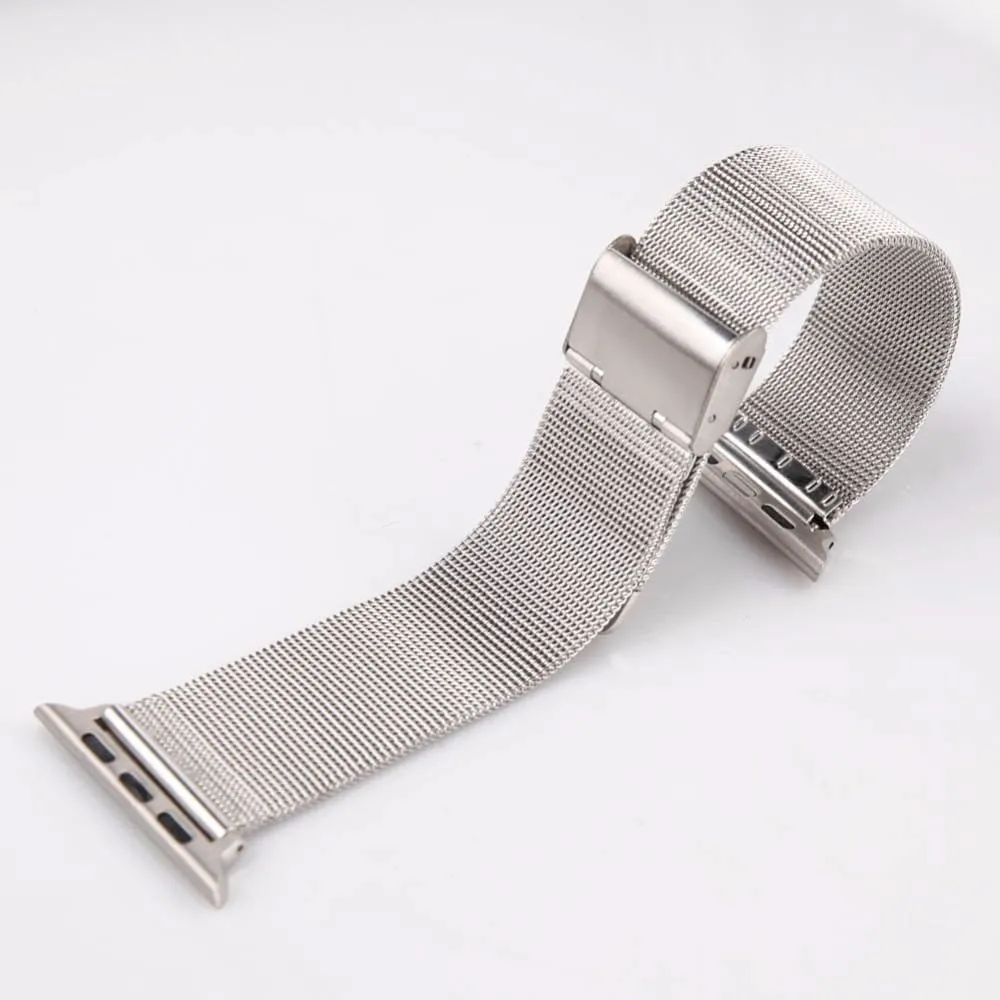 Apple Watch Band Milanese Mesh Sleek Loop Steel Watchband w Buckle 7 6