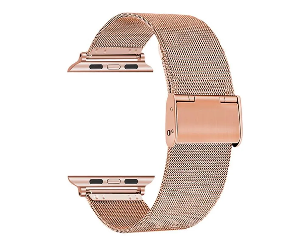 Apple Watch Band Milanese Mesh Sleek Loop Steel Watchband w Buckle 7 6