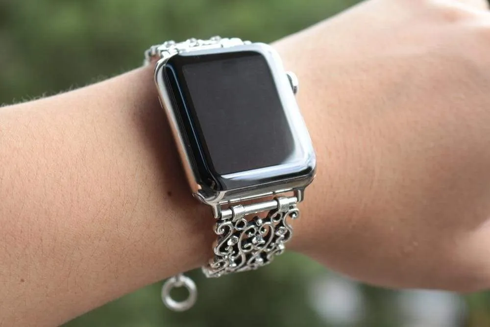 Apple Watch Band Silver Apple Watchband Cuff Vintage Link