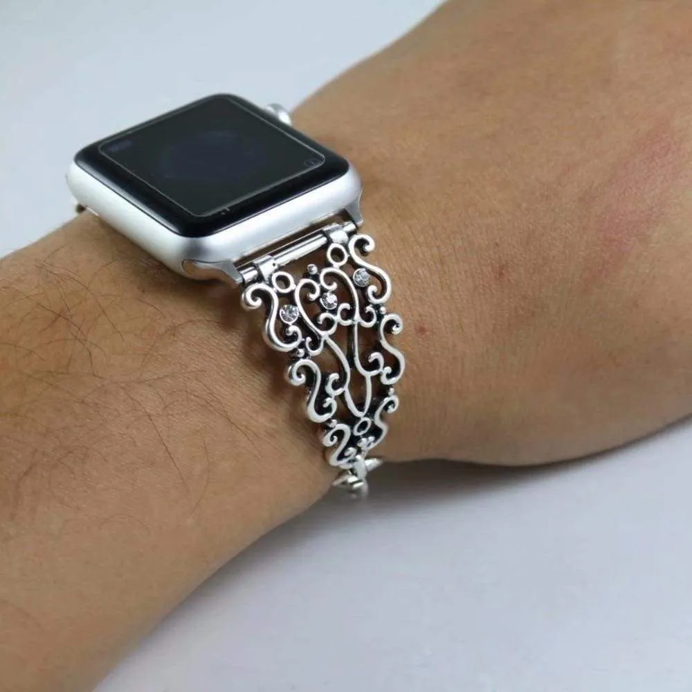 Apple Watch Band Silver Apple Watchband Cuff Vintage Link