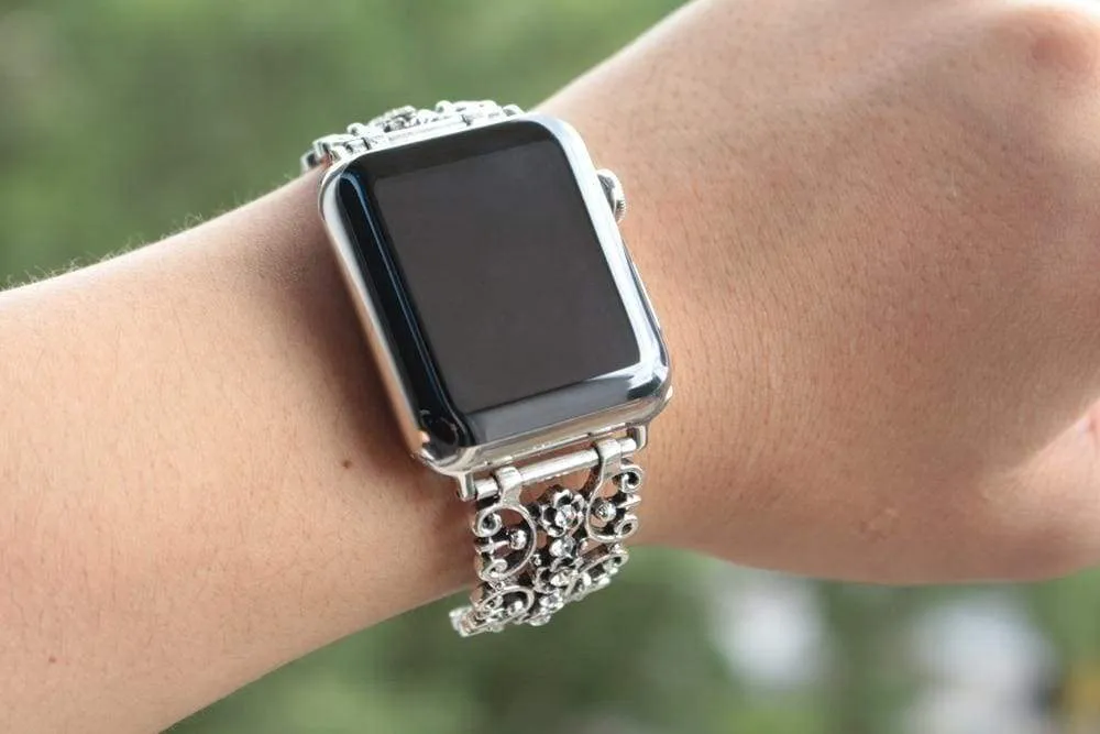 Apple Watch Band Silver Apple Watchband Cuff Vintage Link