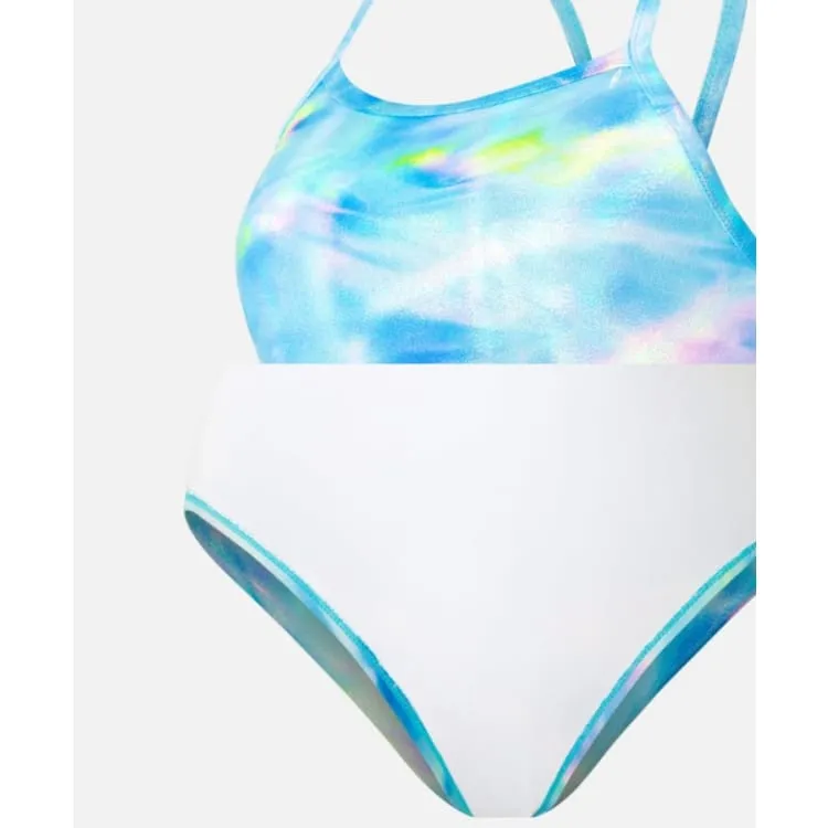 Barrel Women Reflection Holic V Back Swimsuit-BLUE