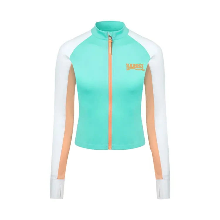 Barrel Women Romantic Crop Zip Up Rashguard-MINT