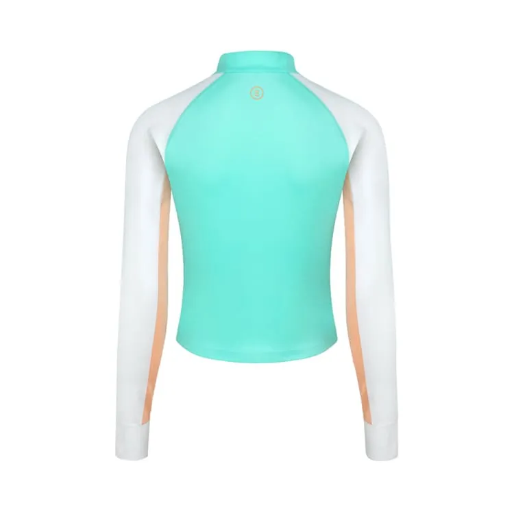 Barrel Women Romantic Crop Zip Up Rashguard-MINT