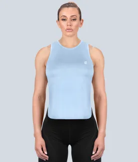 Born Tough Limitless Muscle Blue Sheer Running Tank Top for Women