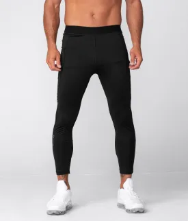 Born Tough Side Pockets Compression Running Pants For Men Black