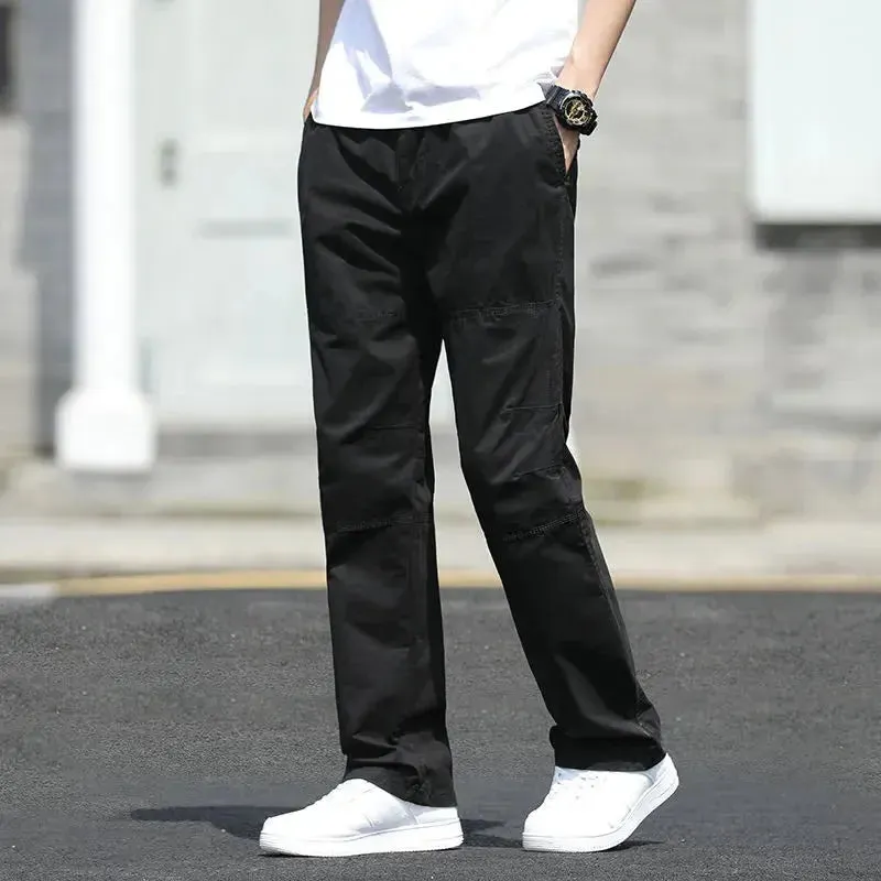 Cargo Pants Men's Loose Straight Pants Plus Size Clothing Work Wear Korean Japanese Joggers Homme Sports Cotton Casual Trousers