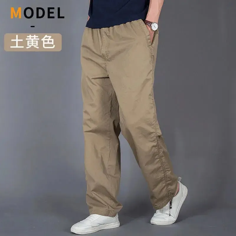 Cargo Pants Men's Loose Straight Pants Plus Size Clothing Work Wear Korean Japanese Joggers Homme Sports Cotton Casual Trousers