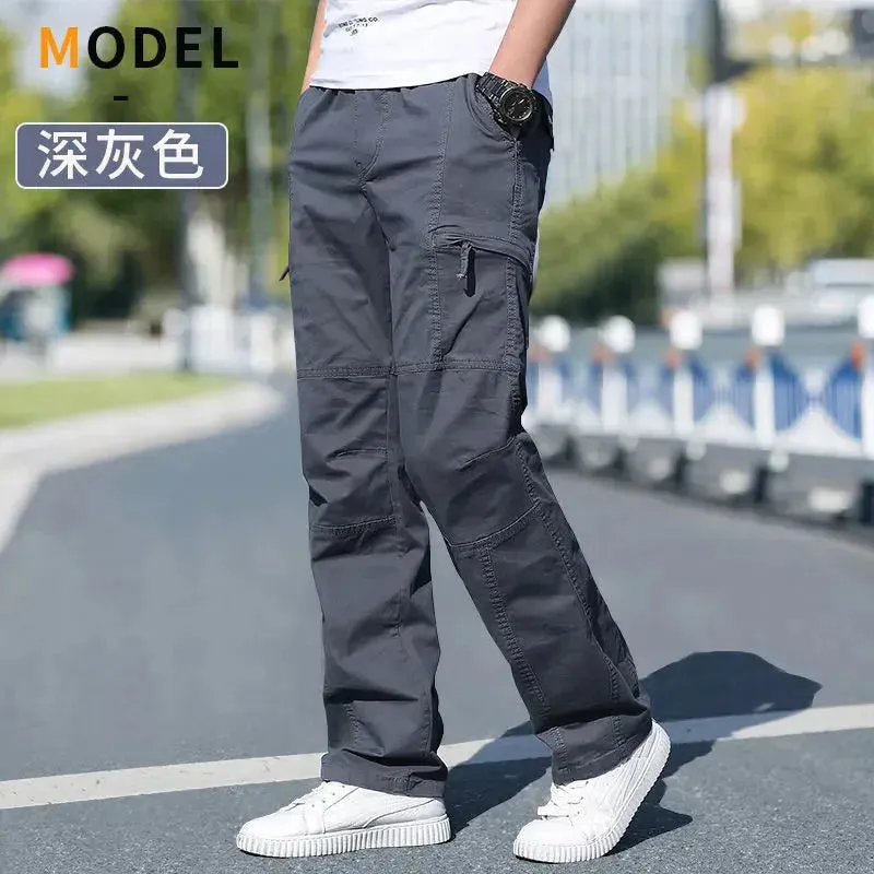 Cargo Pants Men's Loose Straight Pants Plus Size Clothing Work Wear Korean Japanese Joggers Homme Sports Cotton Casual Trousers