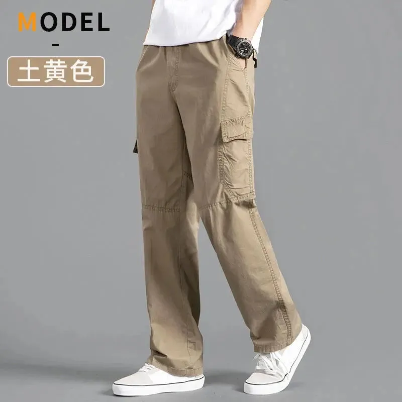 Cargo Pants Men's Loose Straight Pants Plus Size Clothing Work Wear Korean Japanese Joggers Homme Sports Cotton Casual Trousers