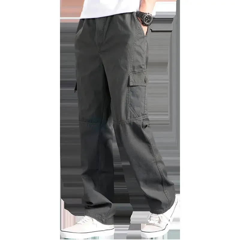 Cargo Pants Men's Loose Straight Pants Plus Size Clothing Work Wear Korean Japanese Joggers Homme Sports Cotton Casual Trousers