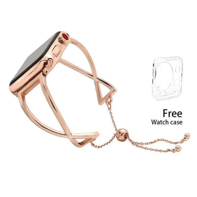 Cuff Rose Gold Stainless Steel Strap Bangle Bracelet Series 7 6 5