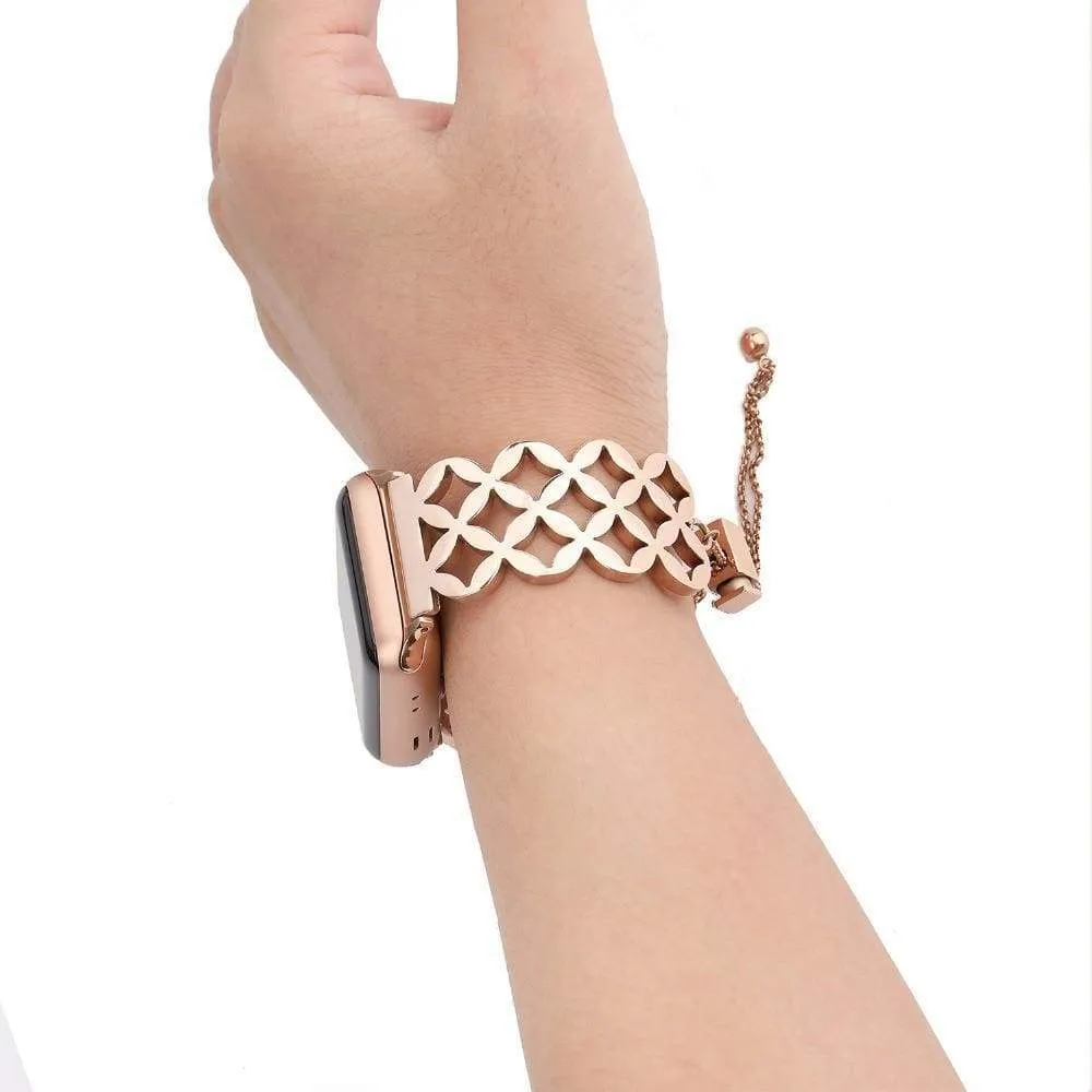 Cuff Rose Gold Stainless Steel Strap Bangle Bracelet Series 7 6 5