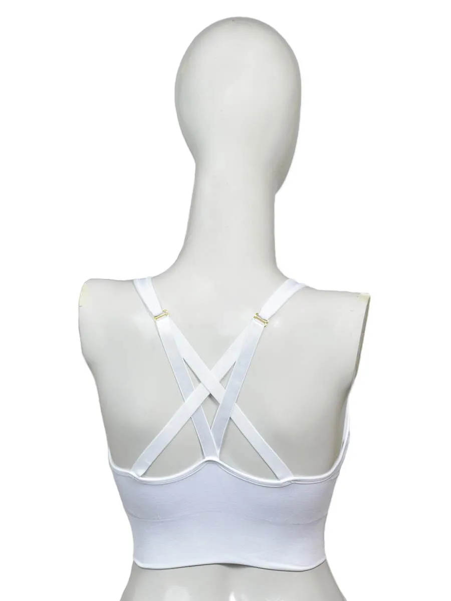 Eclipse Strappy - Sports Bra - 1558 - White