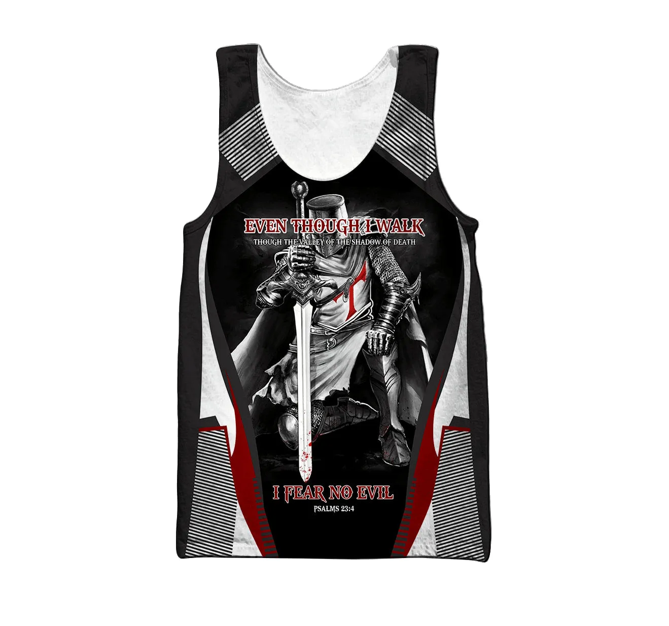 Even Though I Walk I Fear No Evil Jesus Men Tank Top - Christian Tank Top For Men