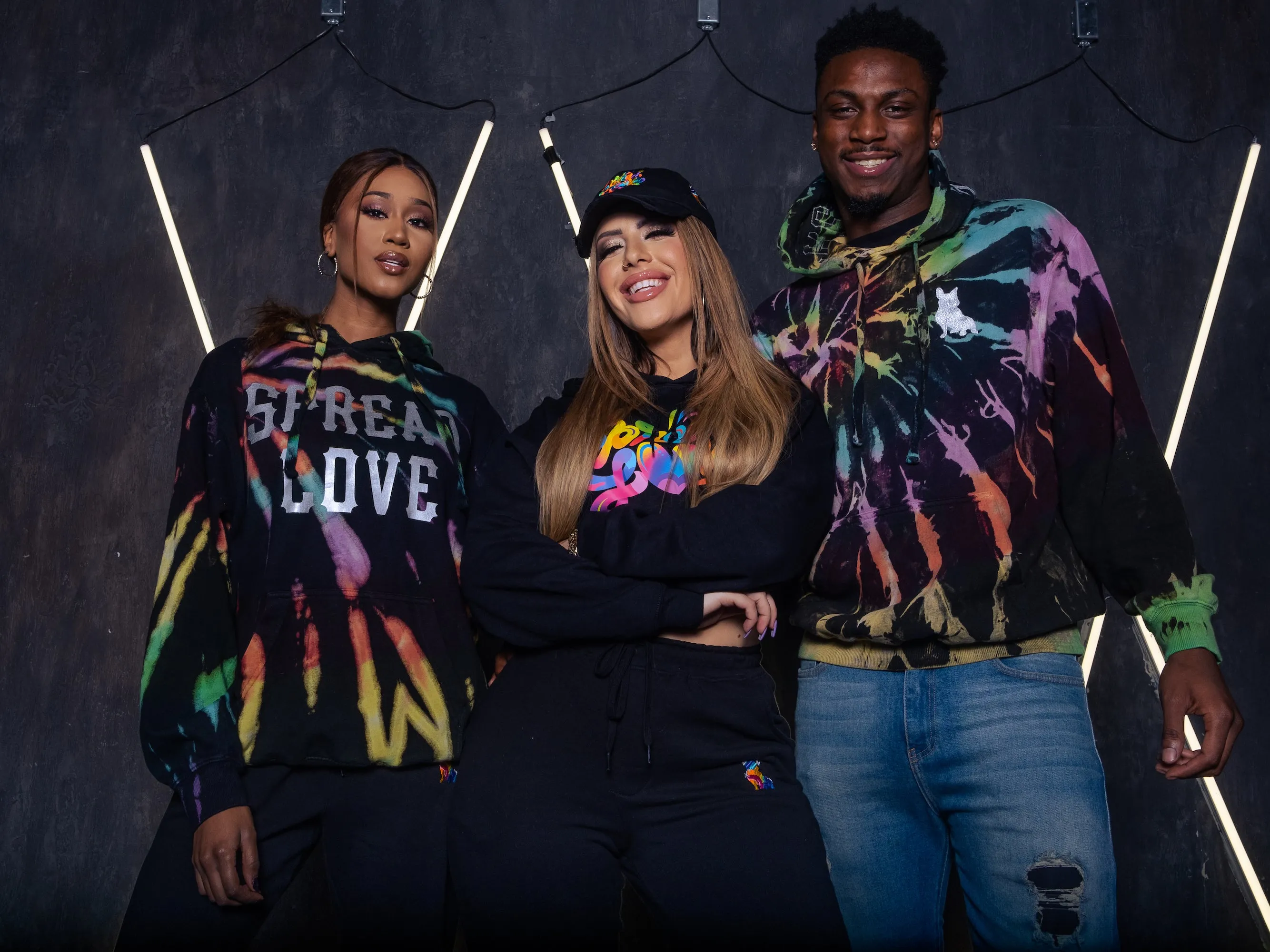 Galaxy Opal SPREAD LOVE Tie Dye Hooded Sweatshirt