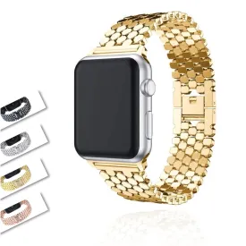 Gold Apple Watchband Luxury Designer Women Series Hexagon Strap