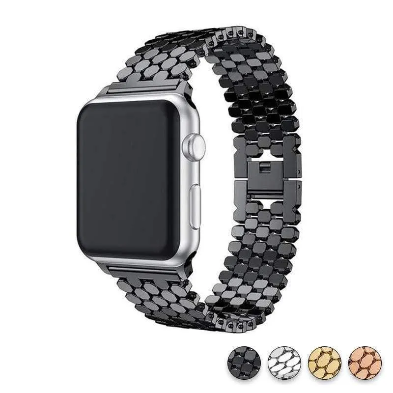 Gold Apple Watchband Luxury Designer Women Series Hexagon Strap