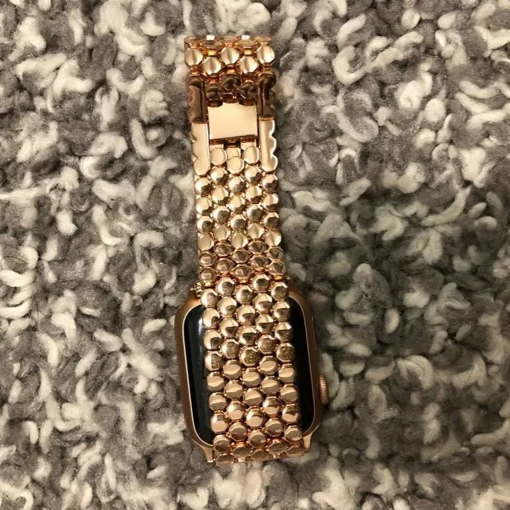 Gold Apple Watchband Luxury Designer Women Series Hexagon Strap