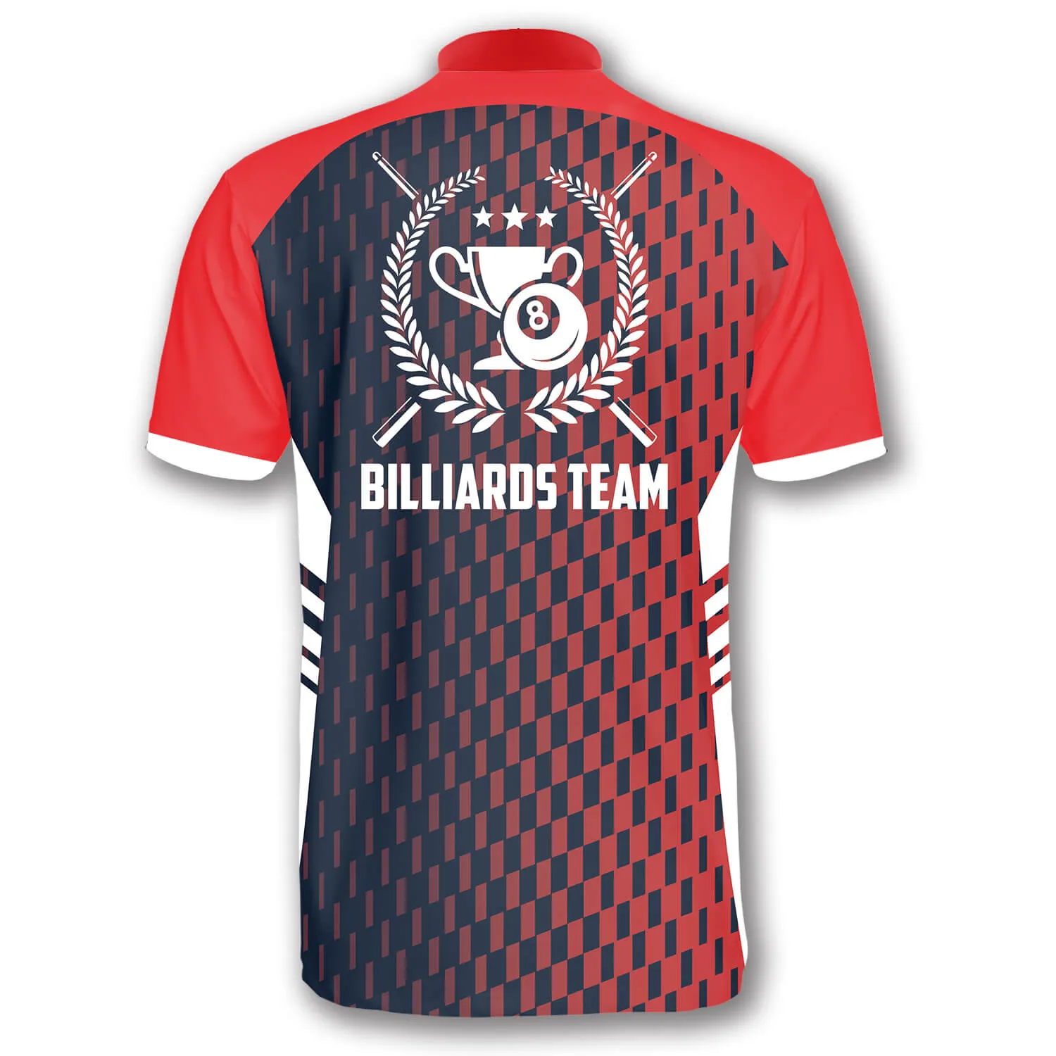 Gradient Red Sports Style Custom Billiard Jerseys for Men, Perfect Gift for Billiard Player, Red Billiard Shirt