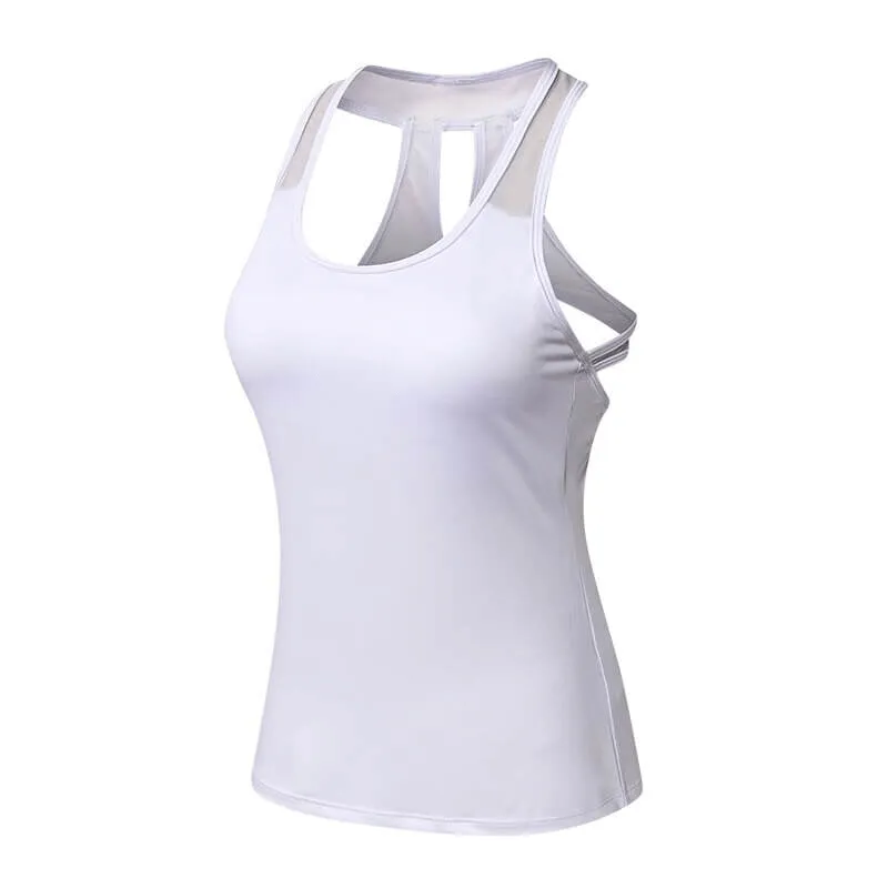 Gym Sports Women's Asymmetric Back Tank / Breathable Yoga Slim Tank Top - SF0005