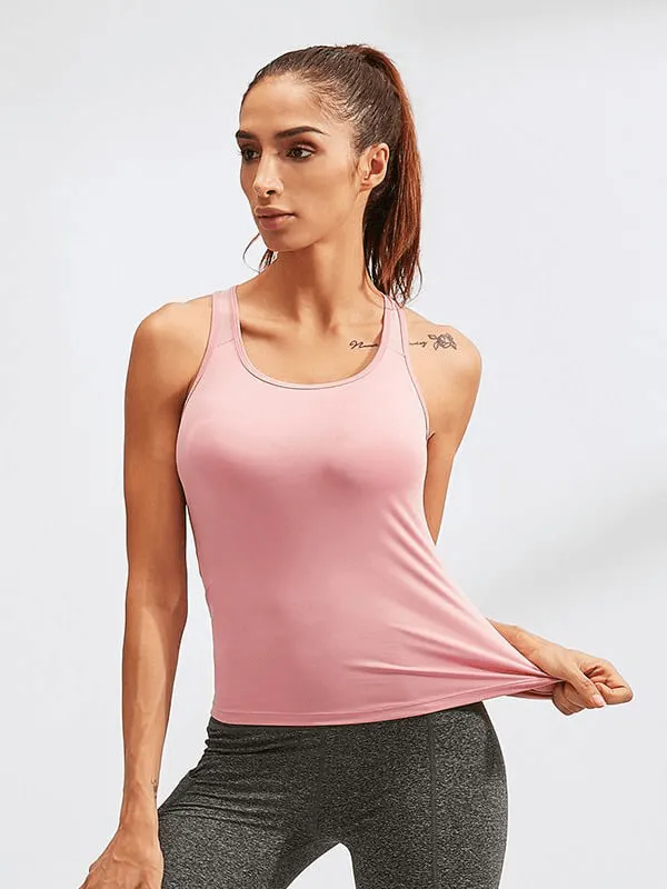 Gym Sports Women's Asymmetric Back Tank / Breathable Yoga Slim Tank Top - SF0005