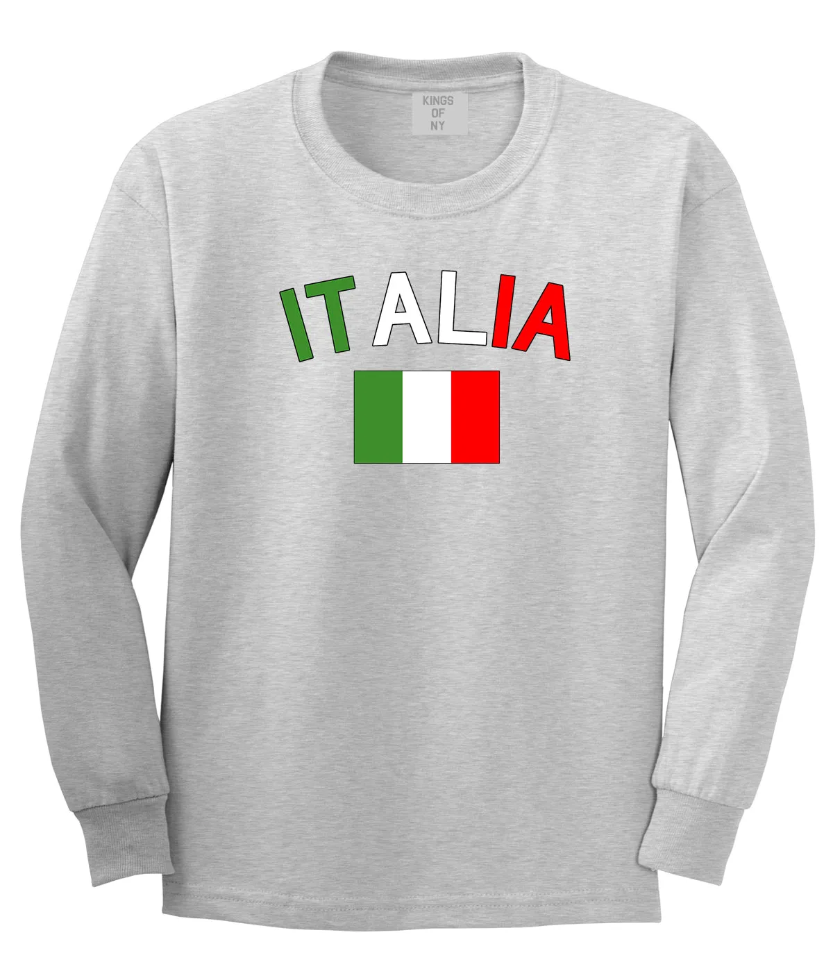 Italia With Flag Italy Futbol Mens Long Sleeve T-Shirt