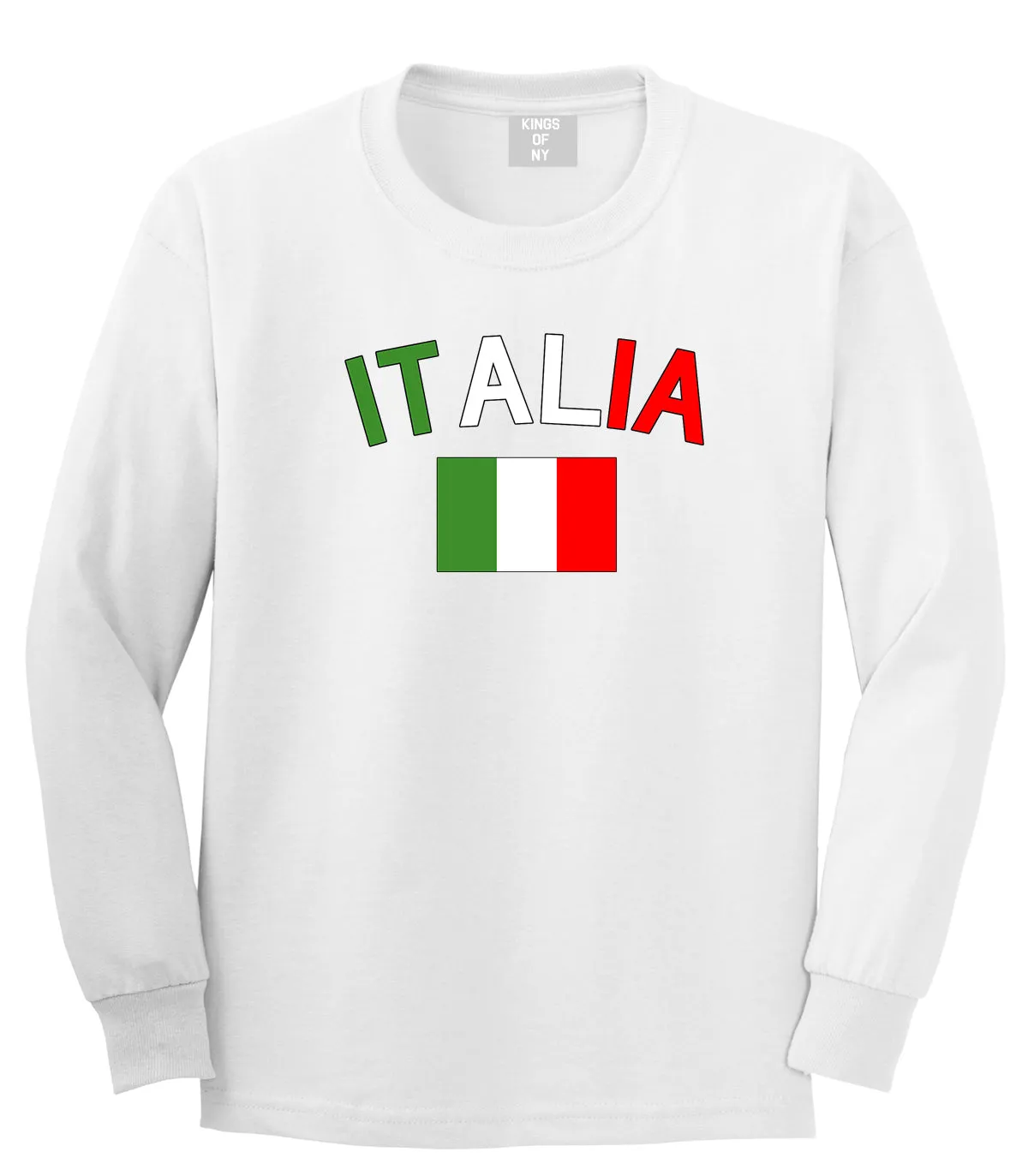 Italia With Flag Italy Futbol Mens Long Sleeve T-Shirt