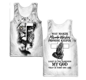 Jesus Cross Way Maker Miracle Worker Promise Keeper Unisex Tank Top - Christian Tank Top For Men