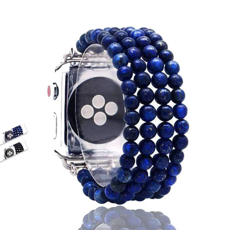 Lapis Natural Stone Watchband Blue Sandstone Elastic Watch Strap 7 6 5