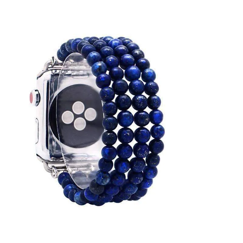 Lapis Natural Stone Watchband Blue Sandstone Elastic Watch Strap 7 6 5