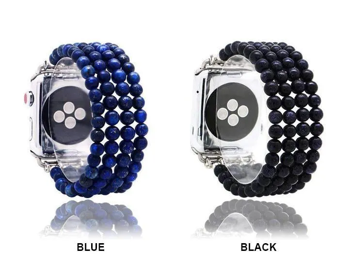 Lapis Natural Stone Watchband Blue Sandstone Elastic Watch Strap 7 6 5