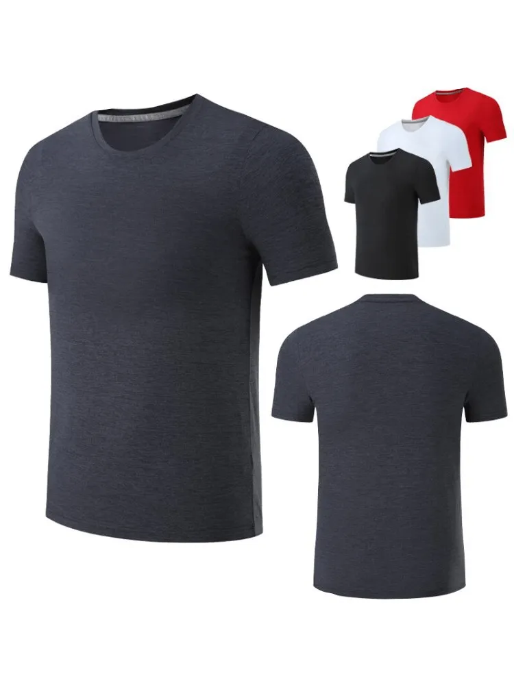 Lightweight Elastic Solid Color Sports Men's Training T-Shirt - SF1514