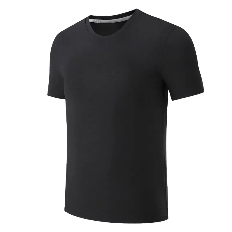 Lightweight Elastic Solid Color Sports Men's Training T-Shirt - SF1514