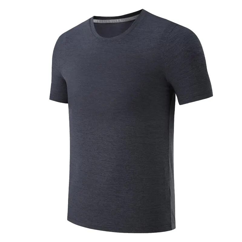 Lightweight Elastic Solid Color Sports Men's Training T-Shirt - SF1514