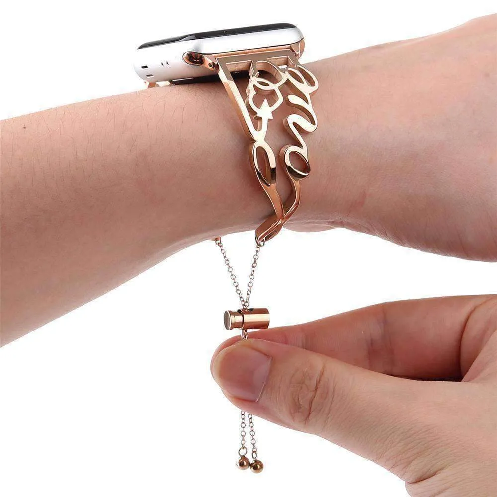 Love Bracelet Adjustable Cuff Iwatch Metal Watch Series 7 6 5