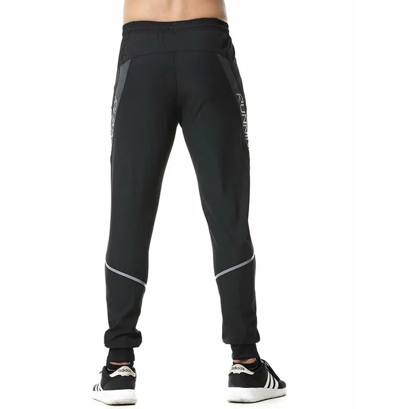 Men Running Pants zipper Reflective Football Soccer Sporting pant Training sport Pants Legging jogging Gym Trousers