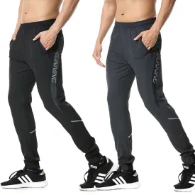 Men Running Pants zipper Reflective Football Soccer Sporting pant Training sport Pants Legging jogging Gym Trousers