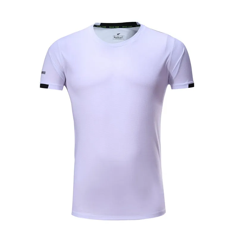 Men Running T-Shirts Quick Dry Compression Gym Fitness Jogging Sports Short Sleeve Tops Soccer Sportswear Male Jersey Breathable